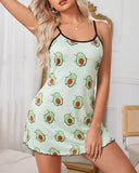 Camisón Estampado Sin Mangas, Suave, Cómodo y con Tirantes Finos