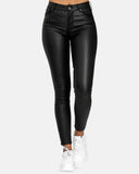 High-Waisted PU Leather Skinny Pants