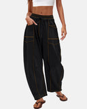 New Elevated Barrel Leg Lounge Pants - Slimming High Waist in Premium Organic Cotton