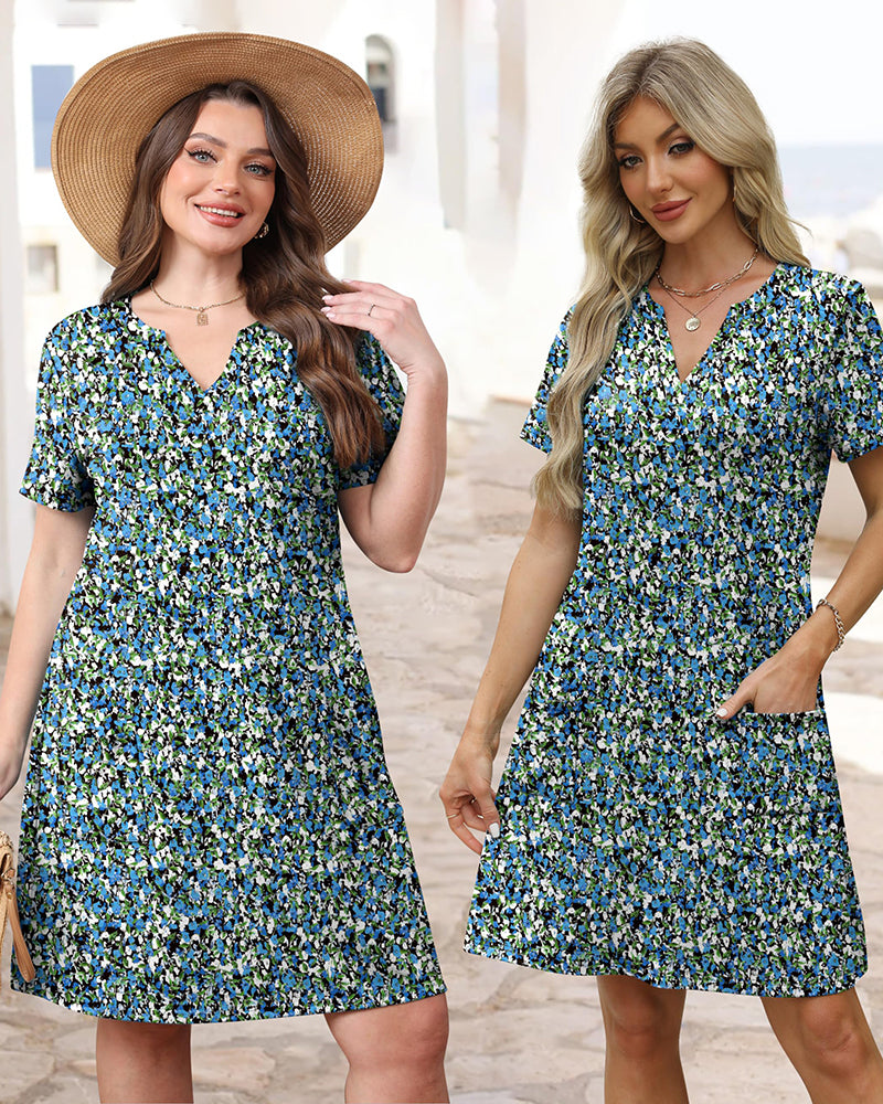 Vestido midi con cuello en V, suave como la mantequilla, favorecedor y con bolsillos