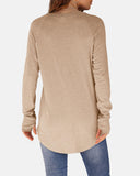 Women Long Sleeve Thumb Hole Crew Neck Tunic Top
