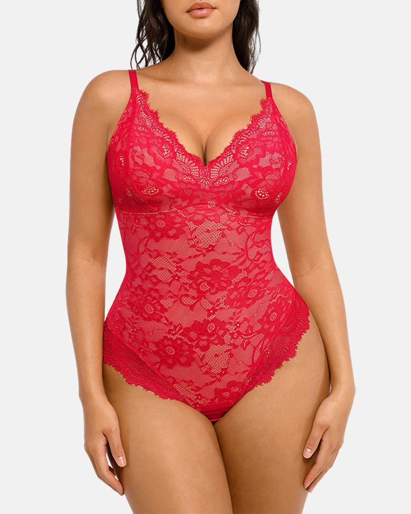 Lace Shapewear Thong Tummy Control Bodysuit
