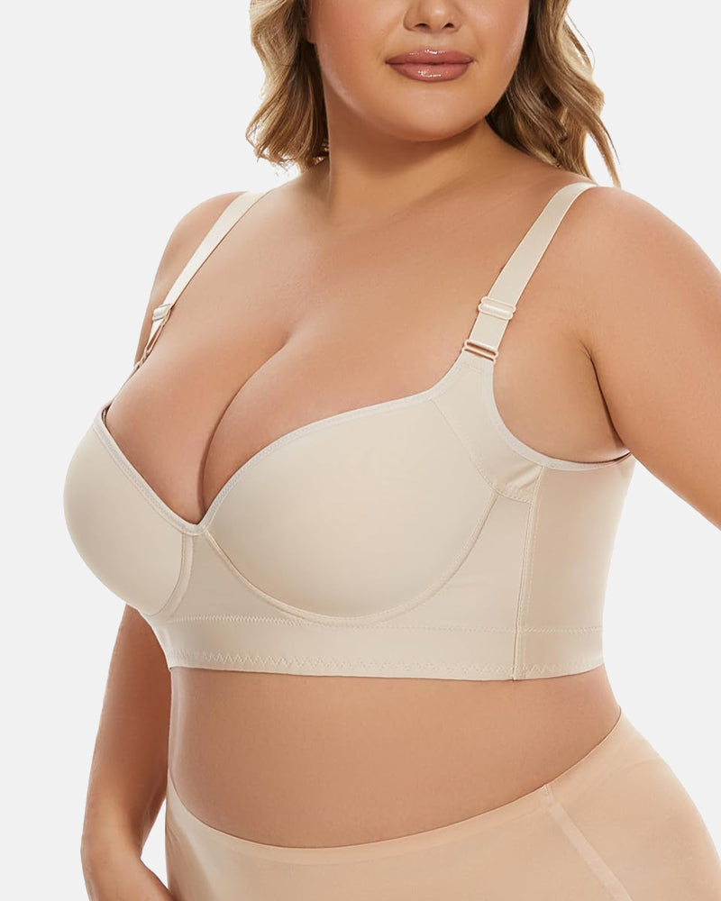 Full Back Coverage Bra Shape Plus Size Support Adjustable Straps