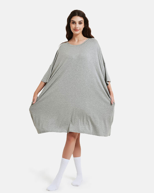 Soft Bamboo Sleepshirt with Pocket Plus Size S-6XL