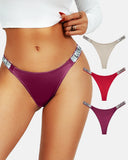 Womens Sexy Rhinestone Thongs 3-Pack