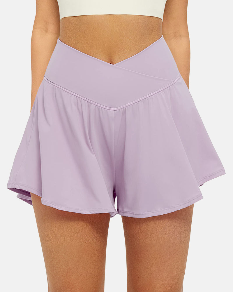 Women 2 in 1 Flowy Athletic Shorts with Pockets