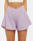 Women 2 in 1 Flowy Athletic Shorts with Pockets