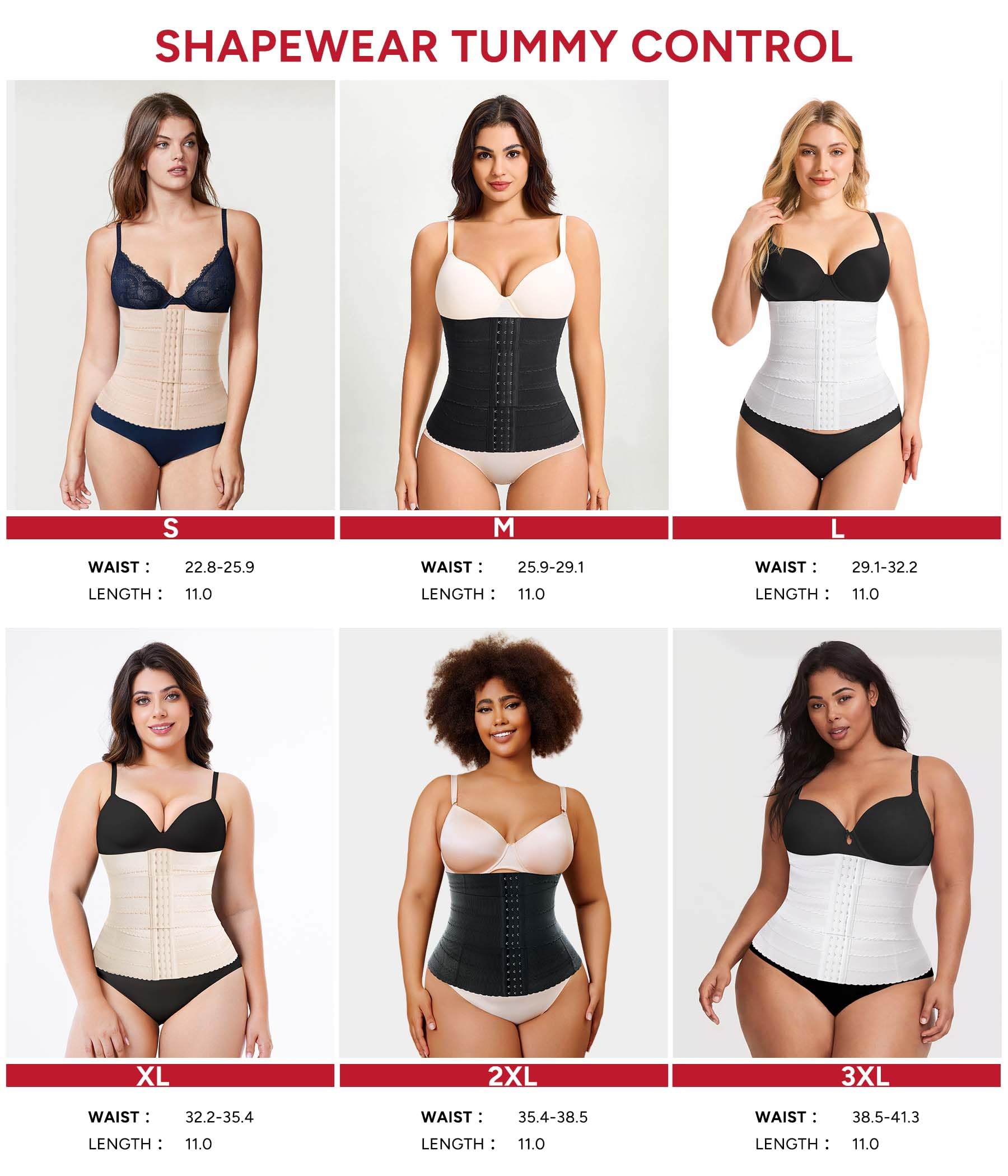 Adjustable 3-sectional Waist Cincher Belt for Tummy Support and Recovery