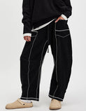 New Elevated Barrel Leg Lounge Pants - Slimming High Waist in Premium Organic Cotton