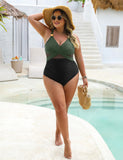 Slimming Full Coverage Mesh Metal Modest One Piece Swimsuit