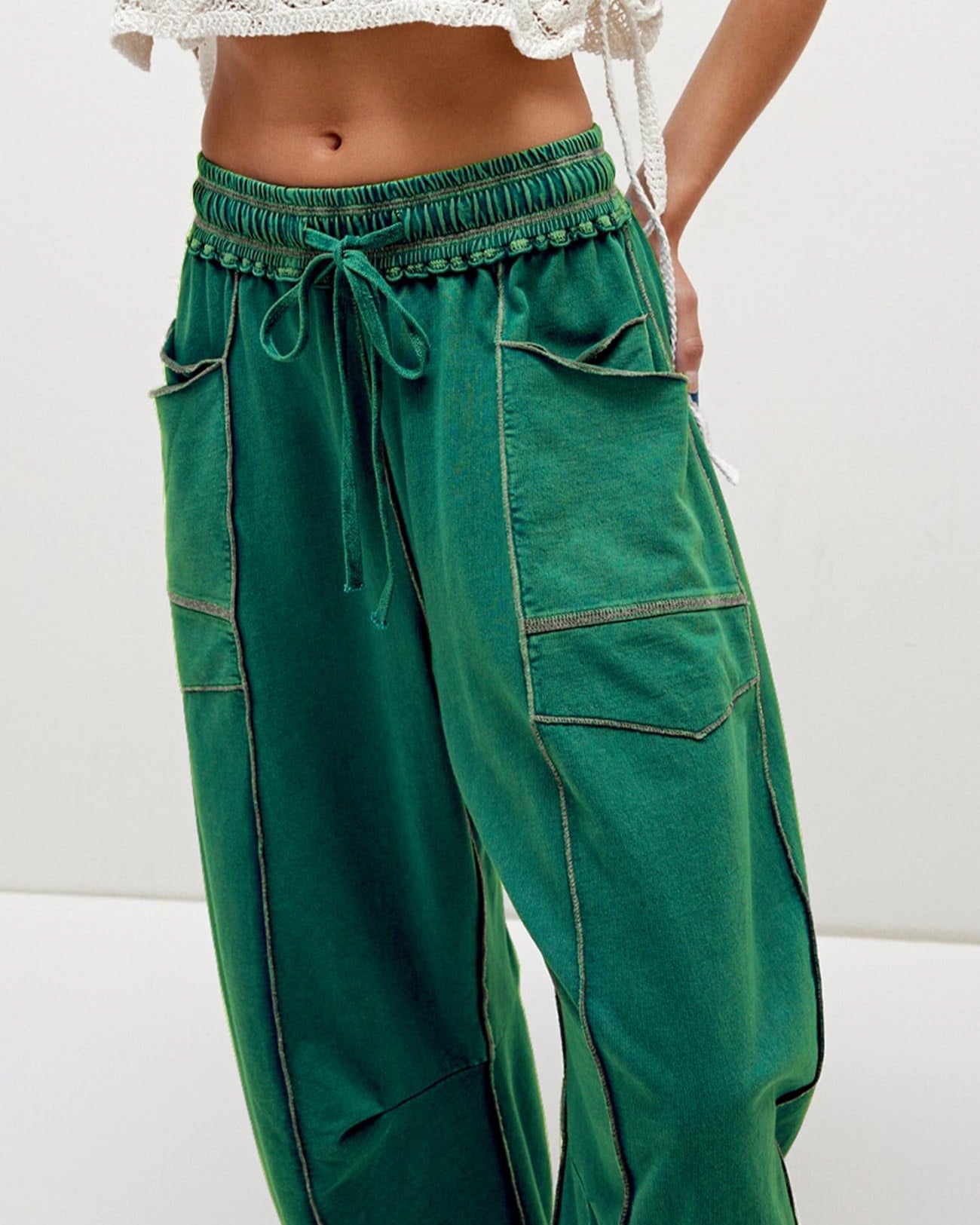 New Elevated Barrel Leg Lounge Pants - Slimming High Waist in Premium Organic Cotton