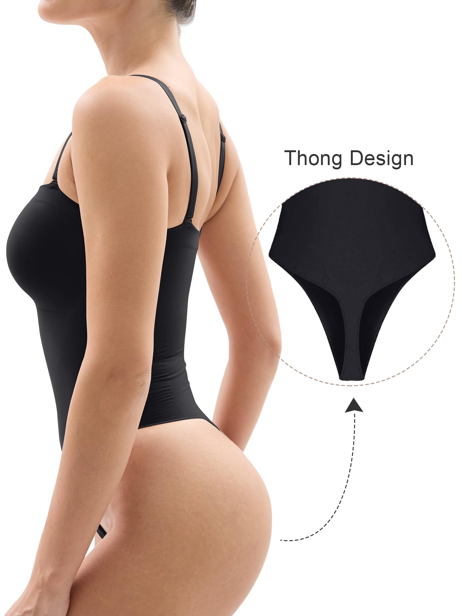 Bodysuit sin tirantes de control de abdomen