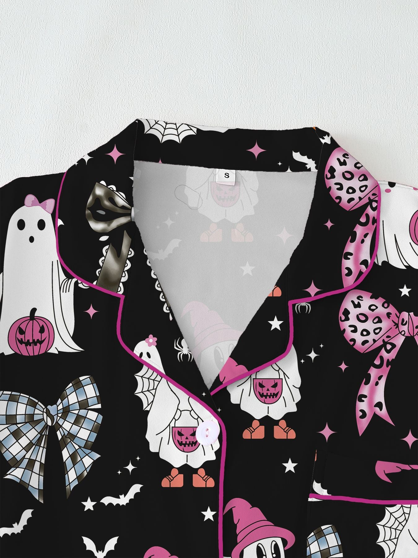 Spooky & Luxe: 2025 Retro Halloween Silk Satin Pajama Set