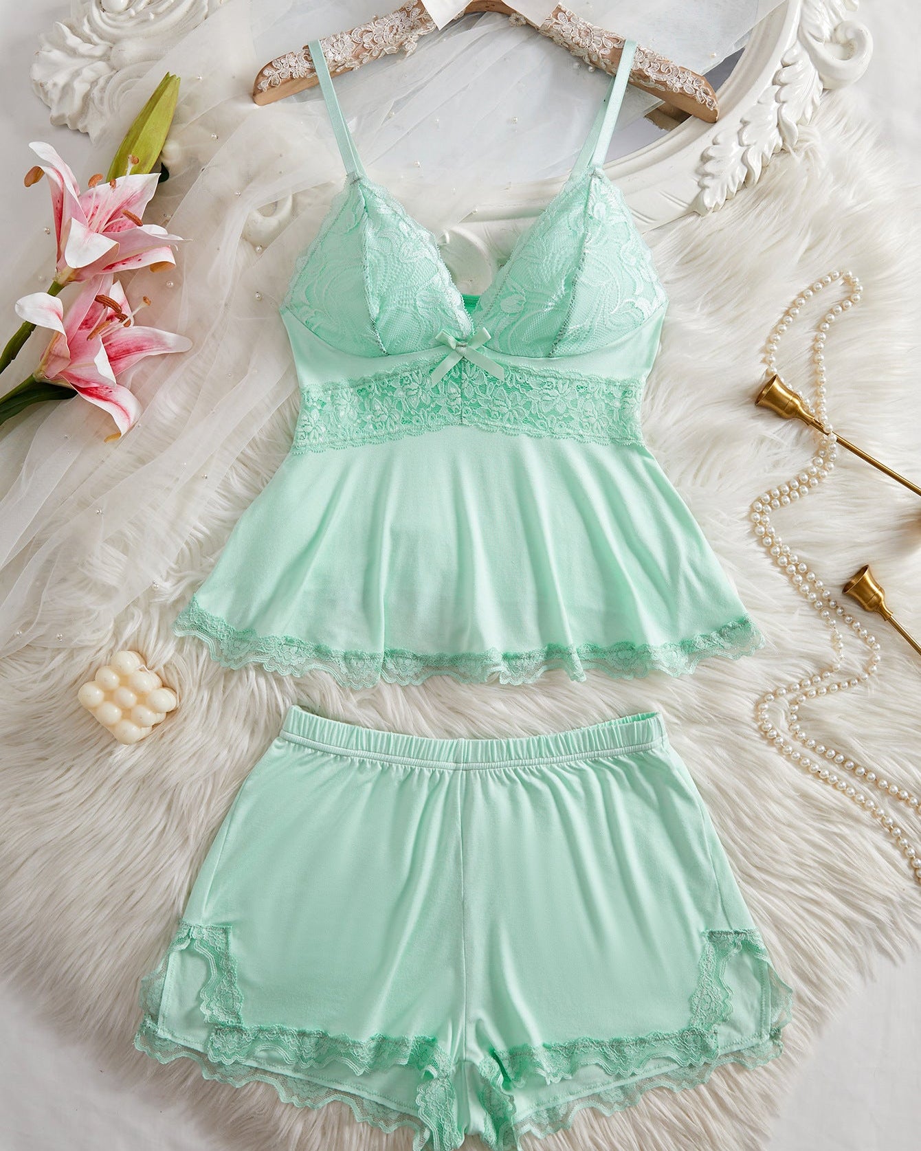 So Soft, So Sexy – Slomra Lace Cami Pajama Set
