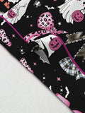 Spooky & Luxe: 2025 Retro Halloween Silk Satin Pajama Set