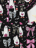 Spooky & Luxe: 2025 Retro Halloween Silk Satin Pajama Set