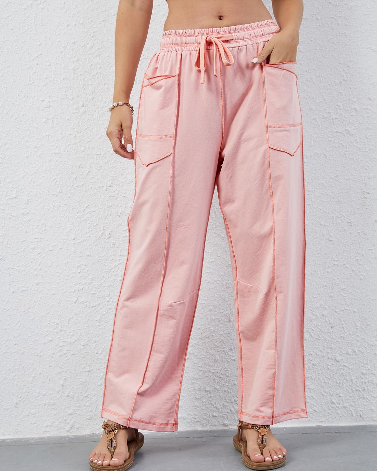 New Elevated Barrel Leg Lounge Pants - Slimming High Waist in Premium Organic Cotton