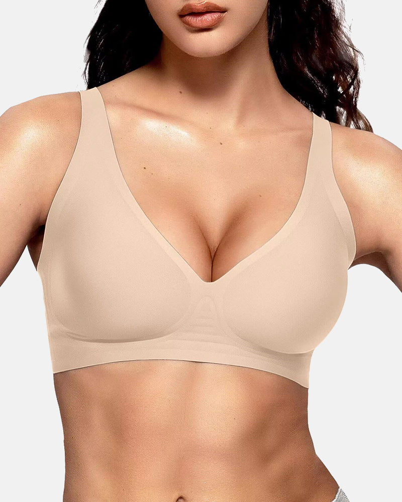 Seamless Deep V Push-Up Wireless Bra