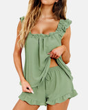 Flirty Ruffle Buttery-Soft Dainty Pajama Set