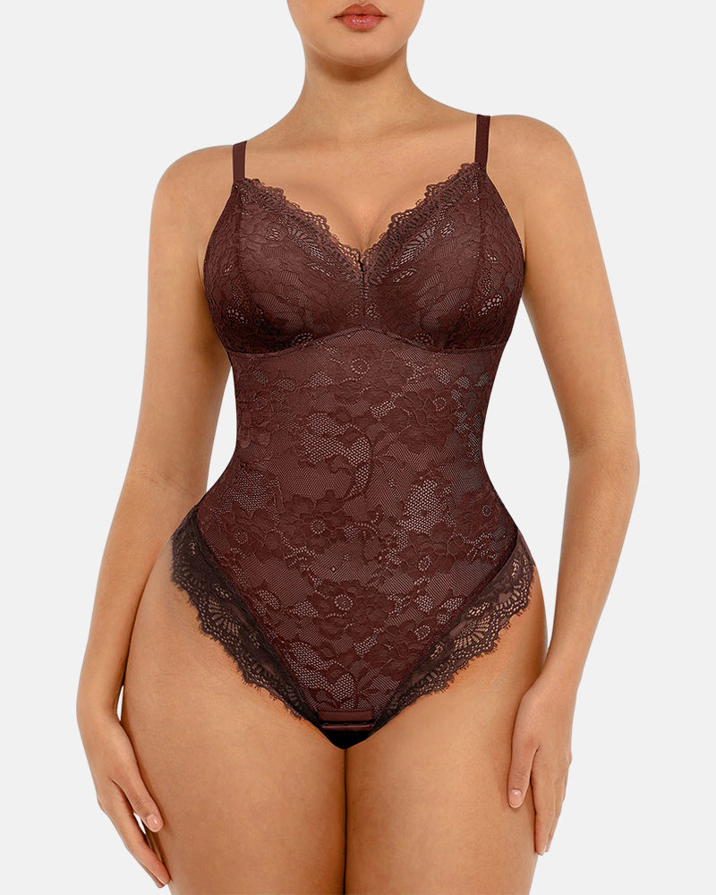 Lace Shapewear Thong Tummy Control Bodysuit