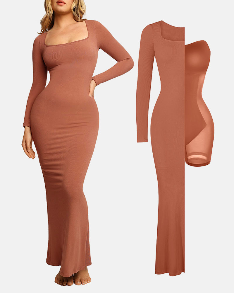 All-in-One Shapewear Dress with Built-In Bra