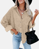 Oversized Boyfriend Corduroy Button Down Shirt