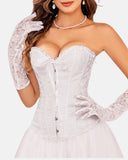 Lace Up Boned Overbust Corset Bustier