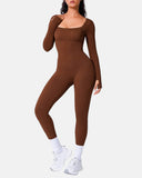 Stretchy Ribbed Seamless Jumpsuit with Integrated Support