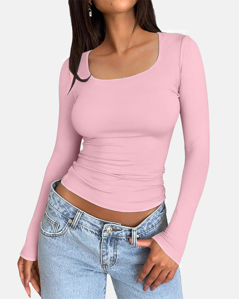 Slim-Fit Square Neck Top