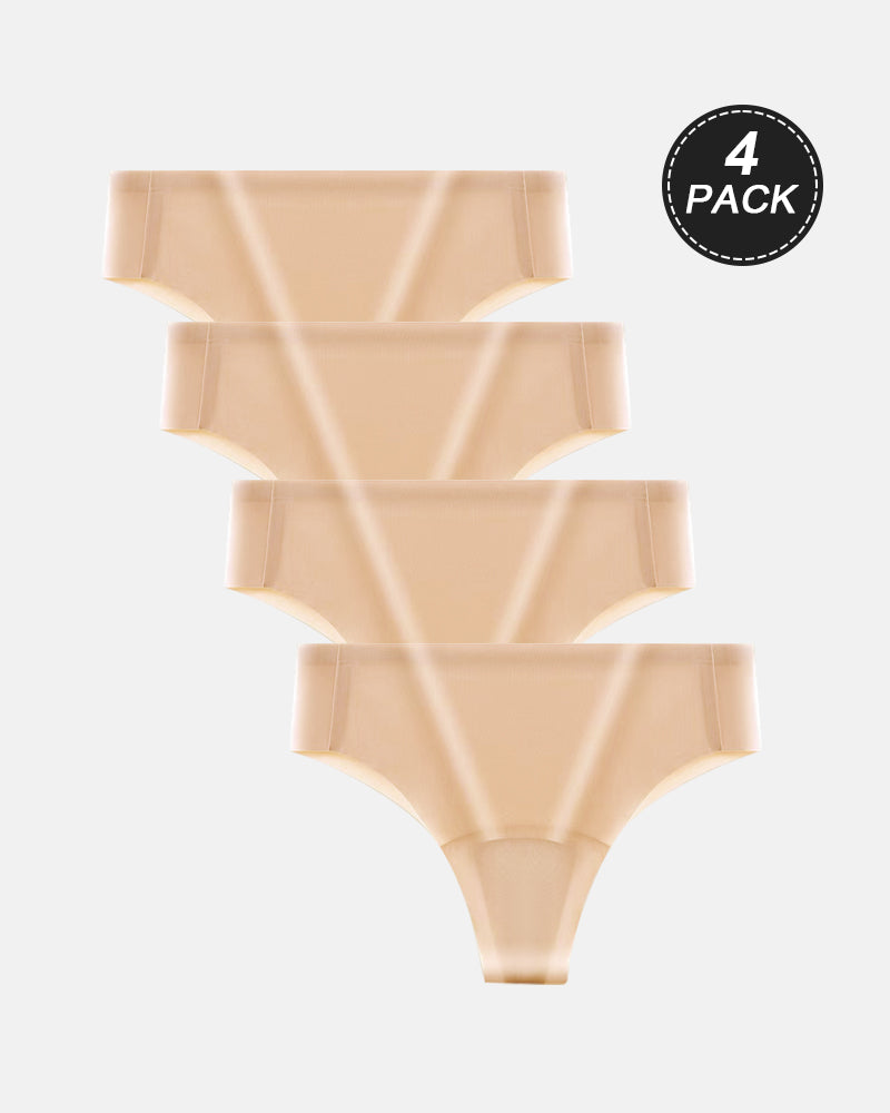 4-Pack Women's Seamless Comfort Camel Toe Thong