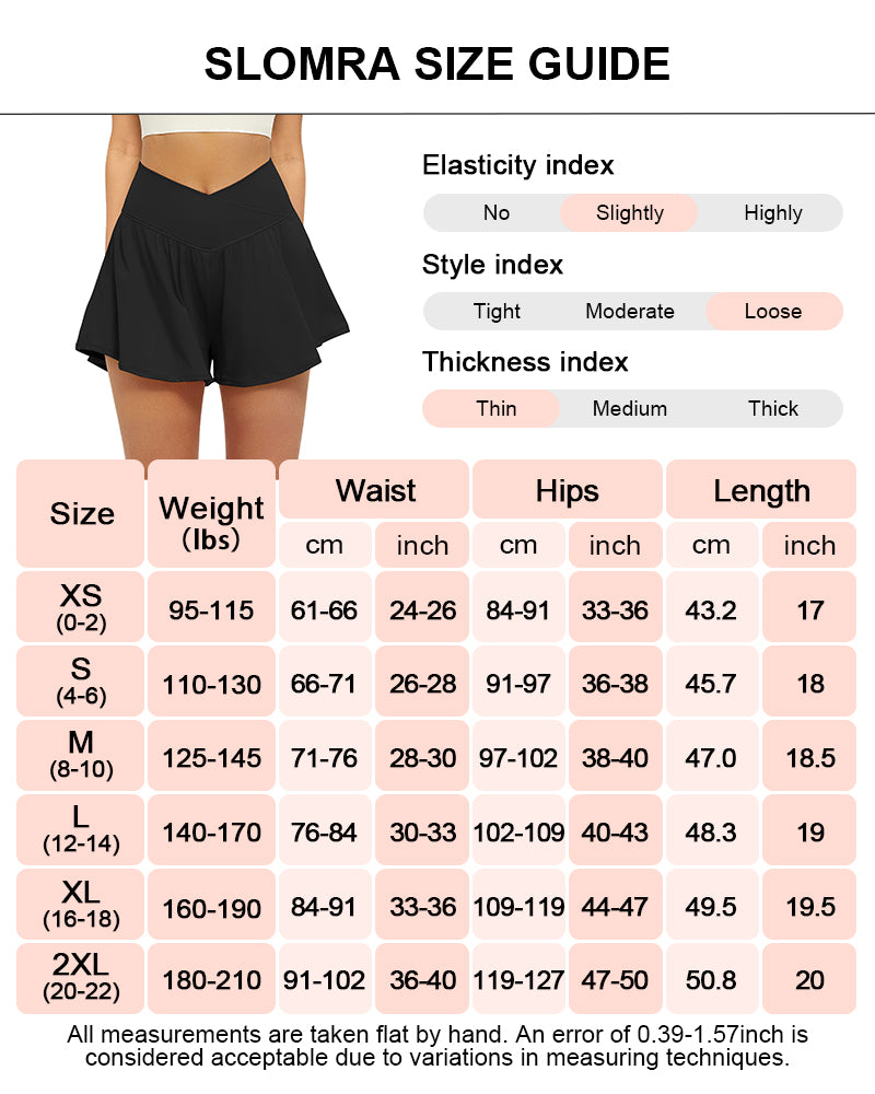 Women 2 in 1 Flowy Athletic Shorts with Pockets