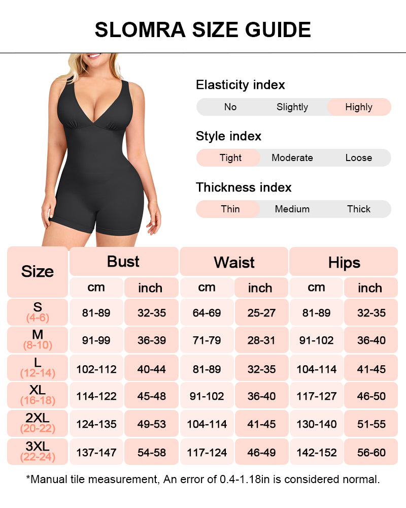 V Neck Sleeveless Short Tummy Control Jumpsuits