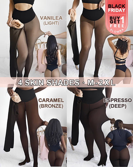 Slim-Fit Fleece Tights with Tummy Control Waistband-Buy 1 Get 1 Free