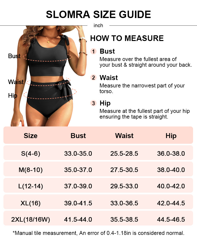 Women U-back High Waisted  Tummy Control Two Piece Bikini