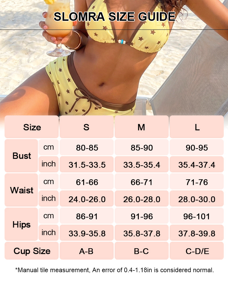 Conjunto de bikini retro de 2 piezas con bloques de color para mujer
