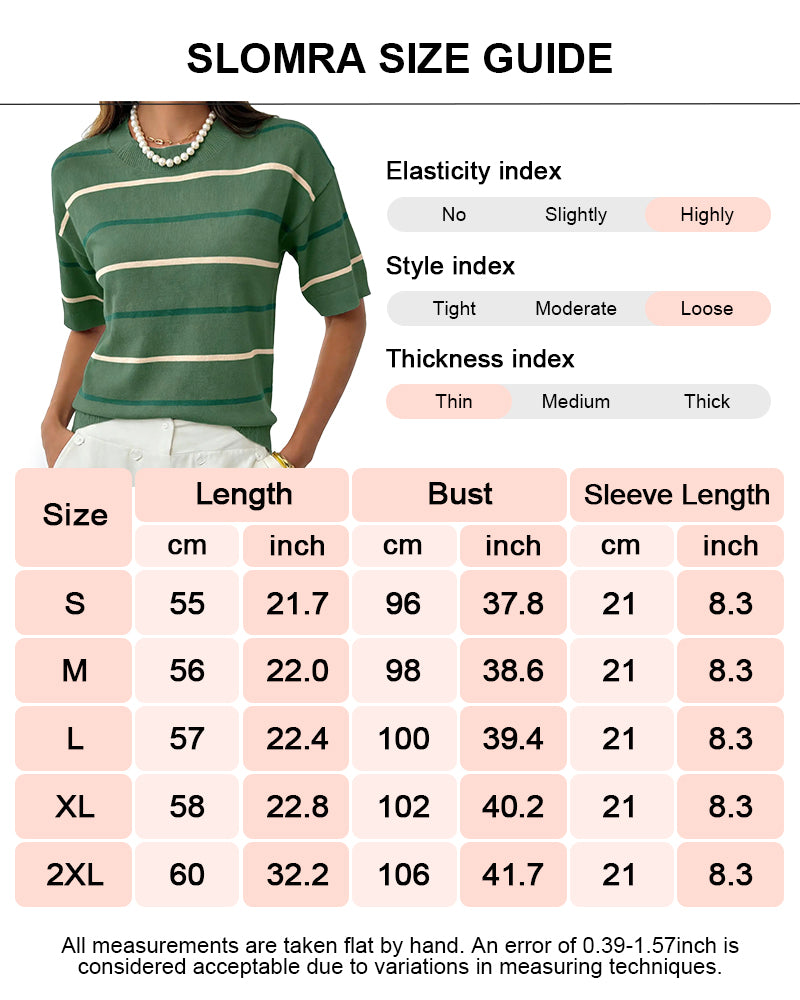Sudadera de rayas de manga corta para mujer