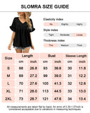 Tops Peplum Babydoll con Cuello en V Casuales y Manga con Volantes