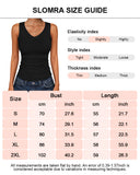 Camisetas sin mangas entalladas de punto acanalado con cuello en V