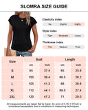 Ruched Cap Short Sleeve  Crew Neck T-shirts