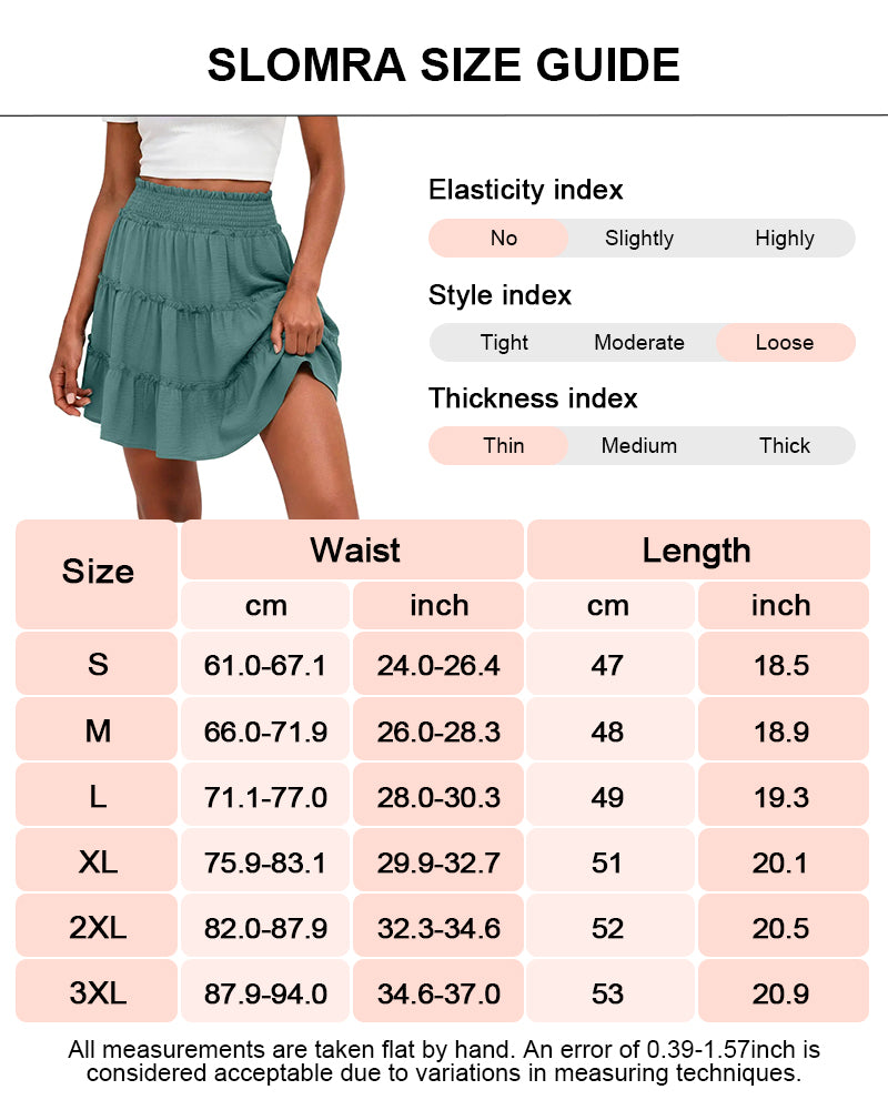 Women's Summer Flowy Ruffle Mini Skorts with Built-in Shorts & Pockets